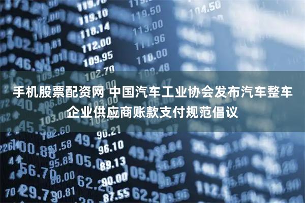 手机股票配资网 中国汽车工业协会发布汽车整车企业供应商账款支付规范倡议