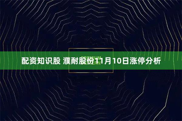 配资知识股 濮耐股份11月10日涨停分析